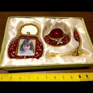 Pewter Jewelry Set RED